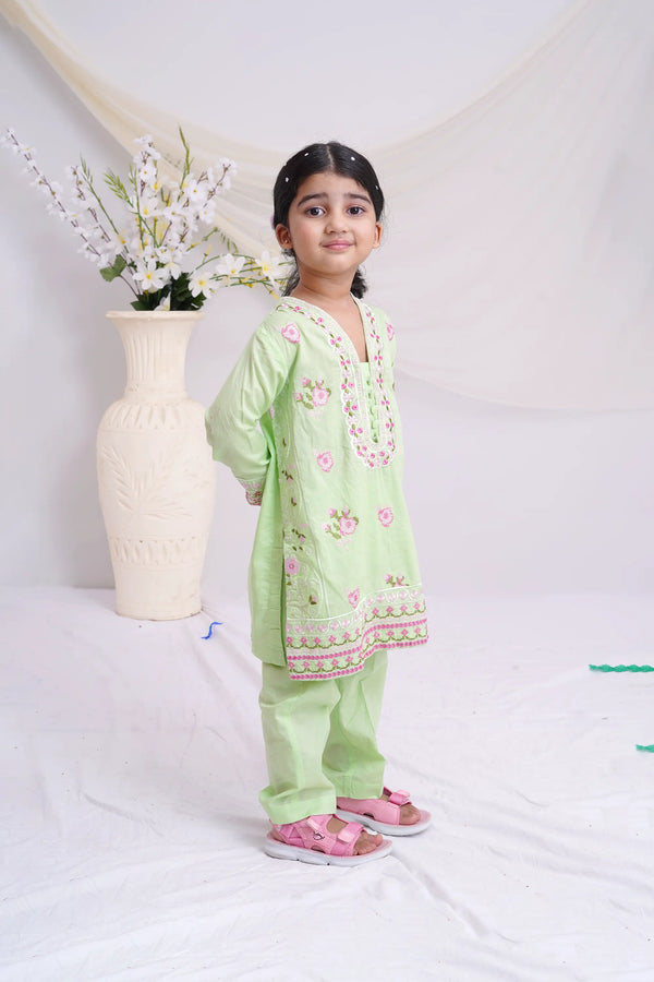 Girls Emb suit 323530-EX-0000002105-GREEN-GS24-103-GH-19 